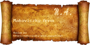 Makoviczky Anna névjegykártya